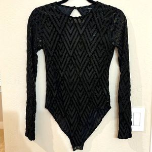 Black Shimmery Bodysuit